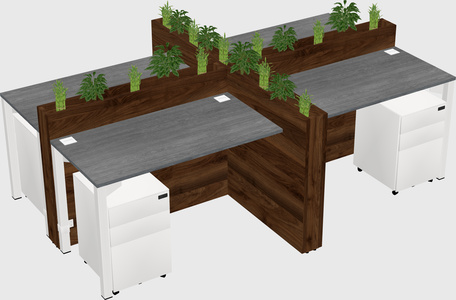 Rectangular shared desk