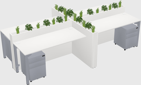 Rectangular shared desk