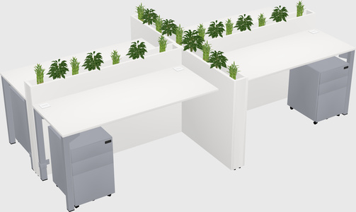 Rectangular shared desk