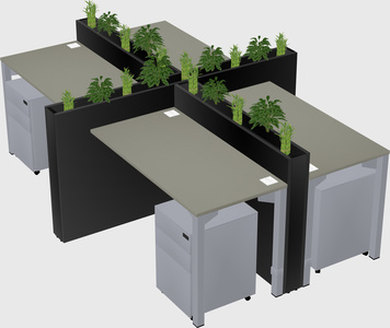 Rectangular shared desk
