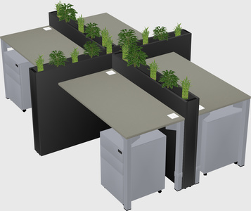 Rectangular shared desk