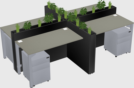 Rectangular shared desk