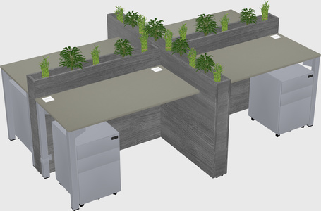 Rectangular shared desk