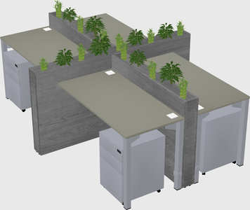 Rectangular shared desk