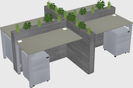 Rectangular shared desk