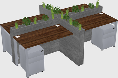 Rectangular shared desk