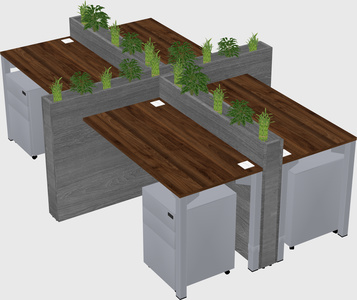 Rectangular shared desk