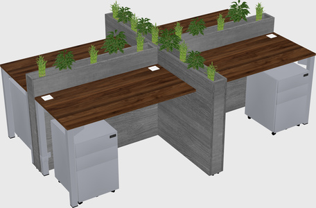 Rectangular shared desk