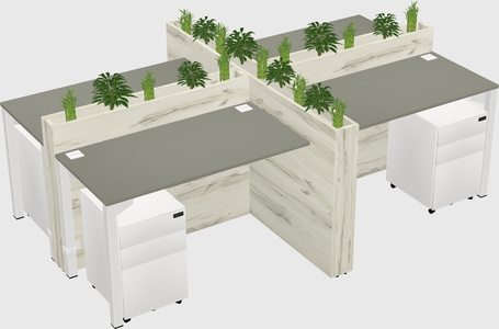 Rectangular shared desk