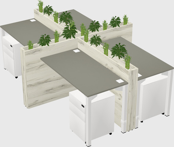 Rectangular shared desk