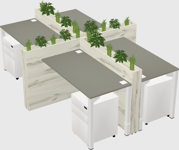 Rectangular shared desk