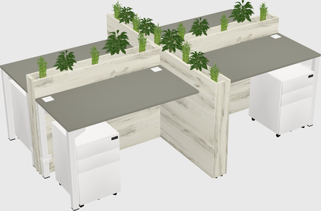 Rectangular shared desk