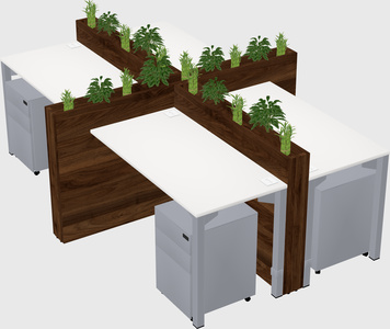 Rectangular shared desk