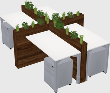 Rectangular shared desk