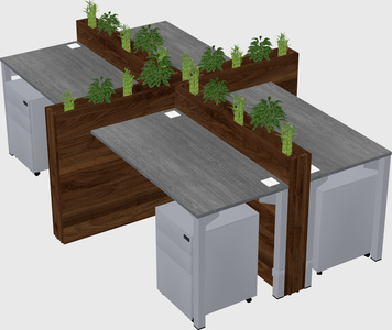 Rectangular shared desk