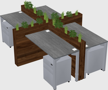 Rectangular shared desk