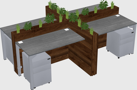 Rectangular shared desk