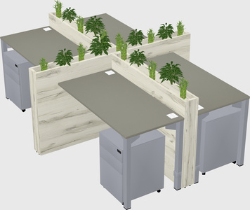 Rectangular shared desk