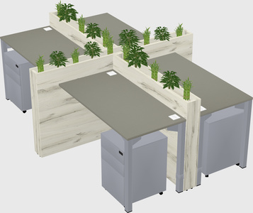 Rectangular shared desk