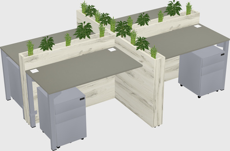 Rectangular shared desk