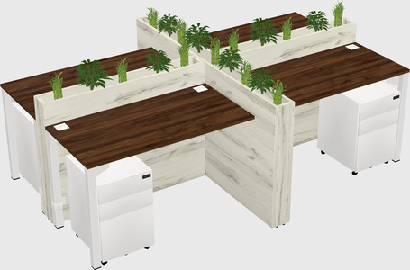 Rectangular shared desk
