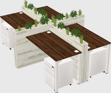 Rectangular shared desk