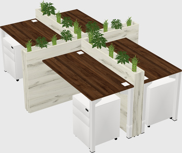 Rectangular shared desk