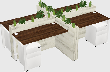 Rectangular shared desk