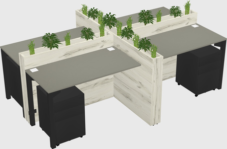 Rectangular shared desk