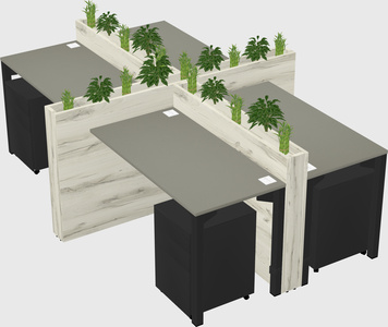 Rectangular shared desk