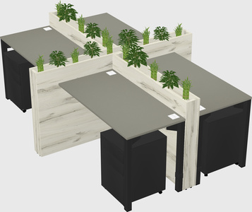 Rectangular shared desk