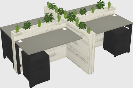 Rectangular shared desk