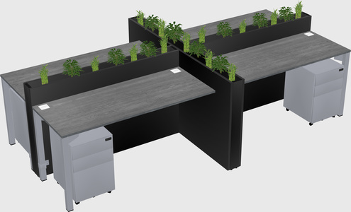 Rectangular shared desk