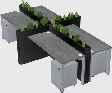 Rectangular shared desk
