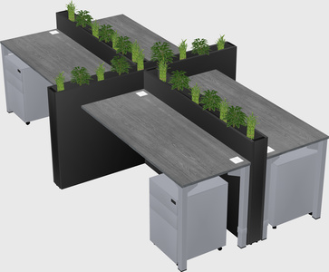 Rectangular shared desk