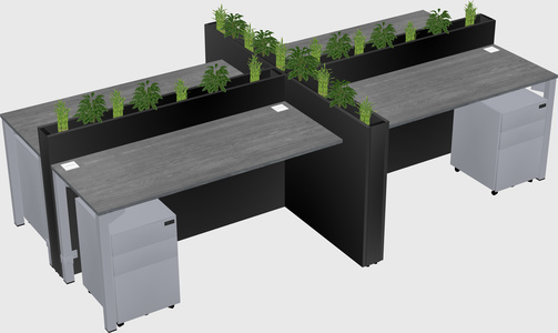 Rectangular shared desk