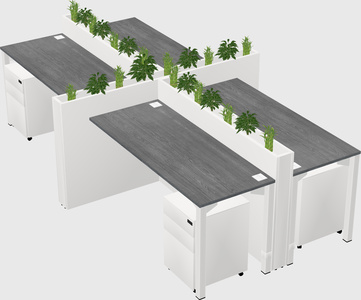 Rectangular shared desk