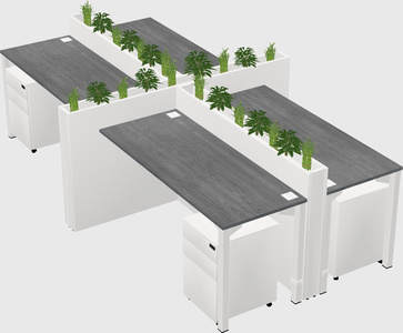 Rectangular shared desk