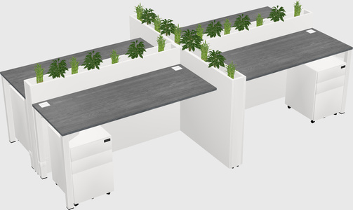 Rectangular shared desk