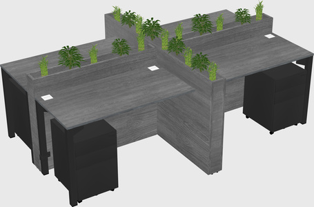 Rectangular shared desk