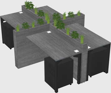 Rectangular shared desk