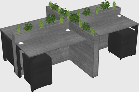 Rectangular shared desk