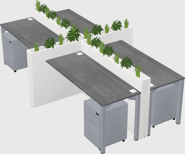 Rectangular shared desk