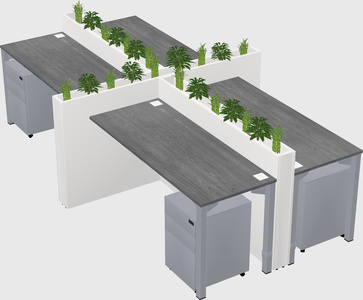 Rectangular shared desk