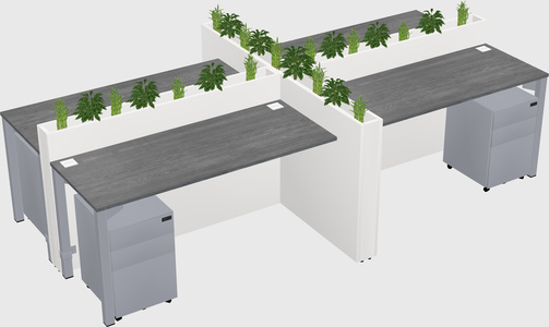 Rectangular shared desk