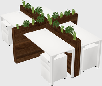 Rectangular shared desk