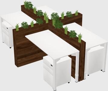 Rectangular shared desk