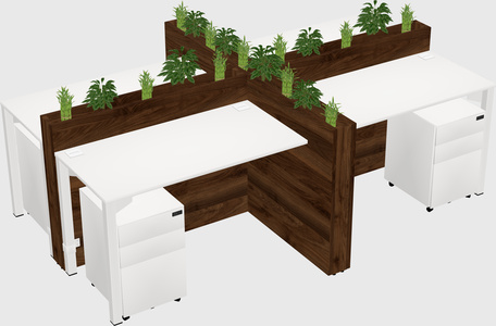 Rectangular shared desk