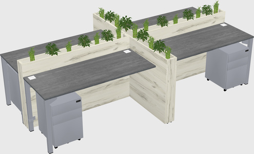 Rectangular shared desk
