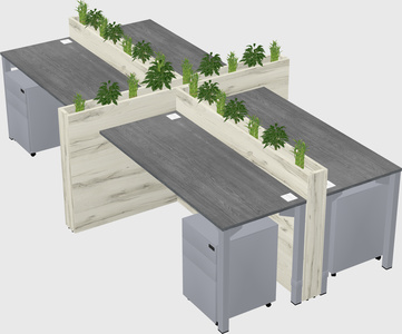 Rectangular shared desk